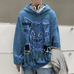 Autumn Winter New Devil Hoodie Men Fashion Casual Hoodies Loose Fleece Hip Hop Streetwear Men's Sweatshirt Anime Clothes